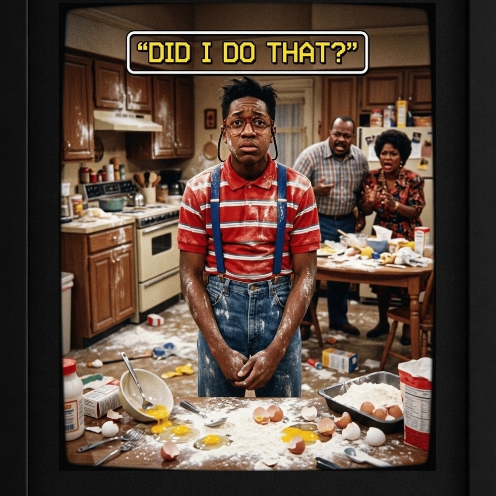 "Did I Do That?" Retro Art Print In A 8x10 Frame